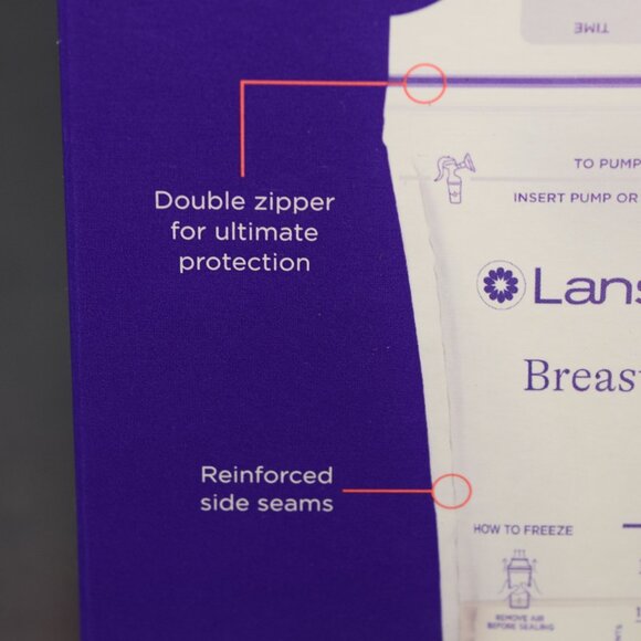 Lansinoh Breastmilk Flat Freezer Storage Bag Safe Strong Baby Shower 6oz 50 Each - Picture 4 of 10